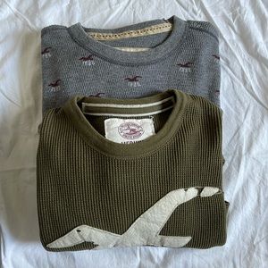 Hollister waffle knit long sleeve shirts(2)